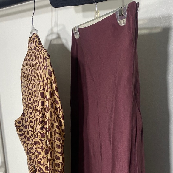 Women's Burgundy and Gold Skirt Set - Picture 4 of 5